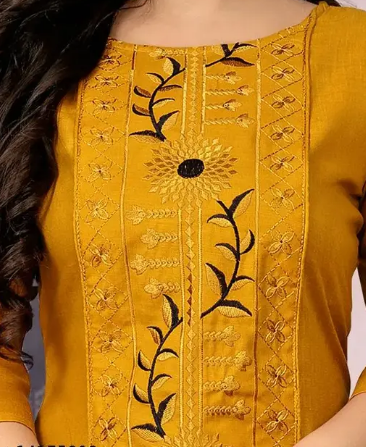 Fiesta Women Cotton Blend Embroidered Plus Size Kurtis Fiesta Women Cotton Blend Embroidered Plus Size Kurtis - Image 5