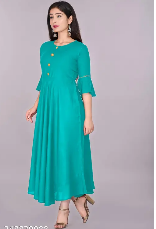 Women’s Solid Fiary Aqua Kurti Women's Solid Fiary Aqua Kurti - Image 4